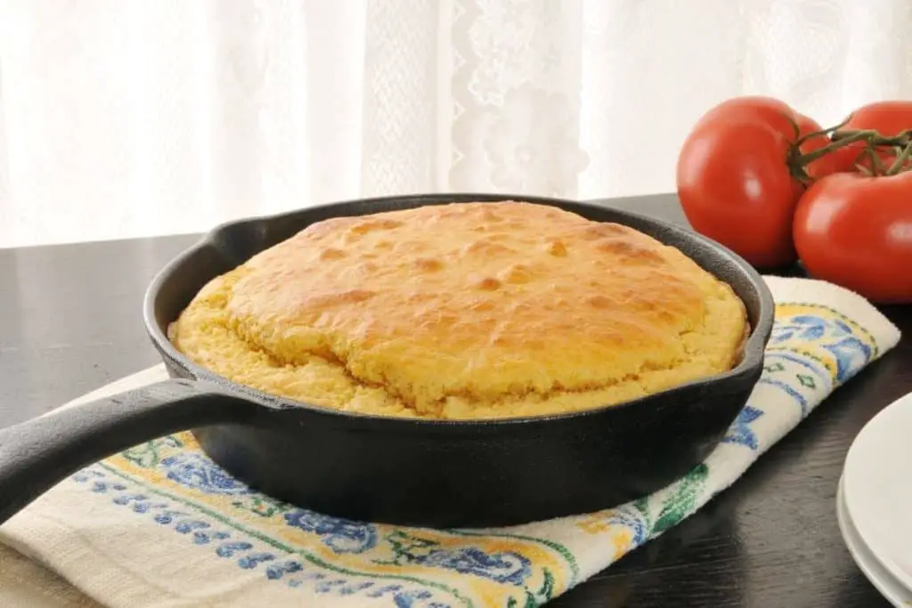 Corn bread in a pan